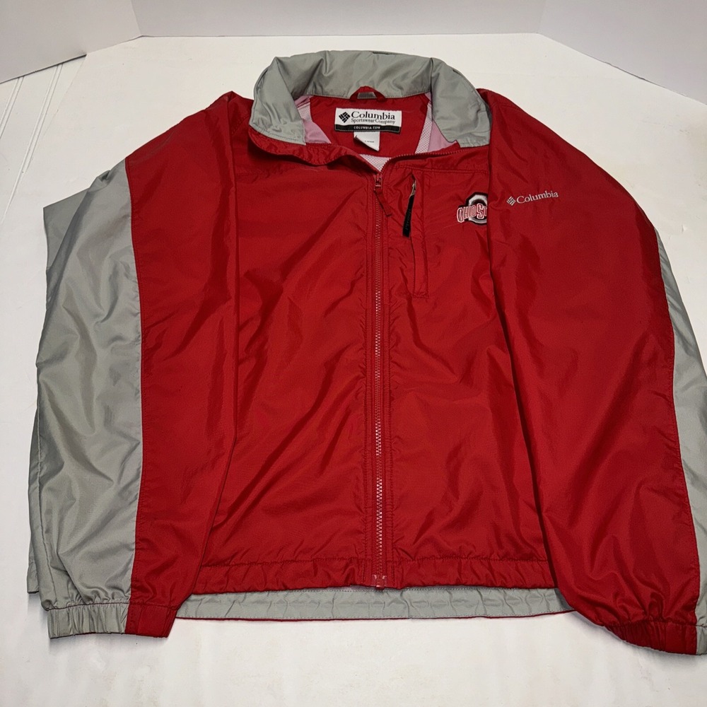 Columbia Ohio State Buckeyes full zipper windbreaker jacket size L